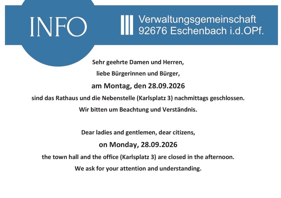 Am Kirwamontag ist das Rathaus geschlossen